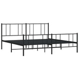 Metal Bed Frame without Mattress with Footboard Black 183x213cm 352503