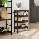 Kitchen Trolley Smoked Oak 53x20x76 cm Engineered Wood 842353