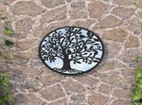 Round Garden Mirror Black Iron, Glass Medium Decorative Inlays 318370
