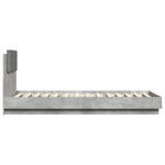 ZNTS Bed Frame with LED without Mattress Concrete Grey 90x200 cm 3210034