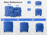 Stylish 5-Piece ABS Luggage Set with Diamond Pattern & Non-TSA Locks 64747502