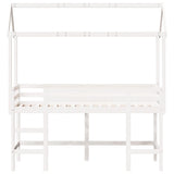 Loft Bed with Ladder and Roof without Mattress White 90x190 cm Single 3282155