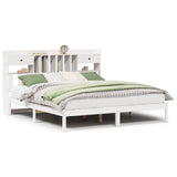 Bookcase Bed without Mattress White 180x200 cm Super King Solid Wood Pine 3321633