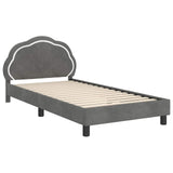 Children's Bed Frame with Headboard Dark Grey 90 x 190 cm 42010916