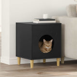Cat House Black 42.5 x 40 x 53 cm Engineered Wood 8000672