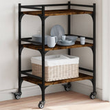 Kitchen Trolley Smoked Oak 50x35x75.5 cm Engineered Wood 842348