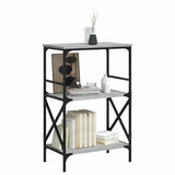Bookcase 3-Tier Grey Sonoma 59x35x90.5 cm Engineered Wood 837615