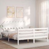 Bed Frame without Mattress White 160x200 cm Solid Wood 3195297