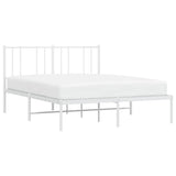Metal Bed Frame without Mattress with Headboard White 135x190cm 352528