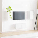 TV Cabinet Set Wall-mounted 2 pcs White Engineered Wood 3408961