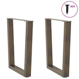 Dining Table Legs V-Shape 2 pcs Natural Steel 60x cm Steel 4012643