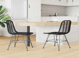 Dining Chair 2 pcs Rattan and Iron Black 44.5 x 54.5 x 85 cm 42011551