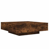Coffee Table with LED Lights Smoked Oak 100x100x31 cm 836606