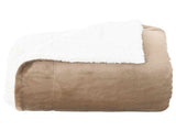 Throw Blanket Camel 220 x 240 cm Fleece 42016979