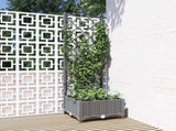 Garden Planter with Trellis Light Grey 40x40x121.5 cm PP 153269