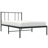 Metal Bed Frame without Mattress with Headboard Black 100x200cm 352475