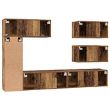 TV Cabinet Set Wall-mounted 6 pcs Old Wood Engineered Wood 3393264