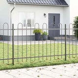 Garden Fence Grey 13.6 x 1 m Powder-coated steel 3334155