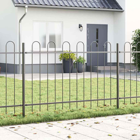 Garden Fence Grey 13.6 x 1 m Powder-coated steel 3334155