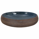 Countertop Basin Brown and Blue Oval 59x40x15 cm Ceramic 155081