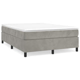 Box Spring Bed Frame Light Grey Double Velvet 3121223