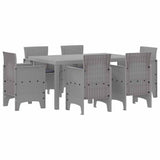 Garden Dining Set 7 pcs Light Grey Polt rattan 3378570