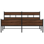 ZNTS Metal Bed Frame without Mattress Brown Oak 180x200 cm Super King 3308517