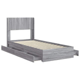 Bed Frame with Storage and Headboard Grey Sonoma 90 x 200 cm 3414418