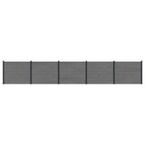 Fence Panel 5 pcs WPC and Aluminium Grey 3429469
