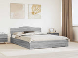 Bed Frame with Drawer Grey Sonoma 140 x 200 cm Engineered Wood 3413189