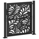 Garden Gate Black 100x100 cm Steel Wave Design 4100969