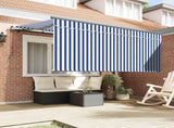 Retractable Awning Retractable Blue and White 300 x 200 cm 3329490