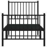 Metal Bed Frame without Mattress with Footboard Black 80x200cm 350873