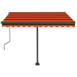 Freestanding Manual Retractable Awning 350x250 cm Orange/Brown 3069720
