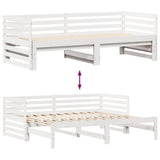 Daybed with Drawers without Mattress White 90x200 cm Solid Wood 3302196