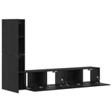 Wall TV Cabinet Wall-mounted 2 pcs Black Oak Engineered Wood 3393271