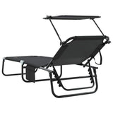 Folding Sun Lounger Folding Black 190 x 57 x 81 cm Oxford 42003129