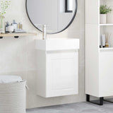 Bathroom Vanity Unit with Tap High Gloss White 889505