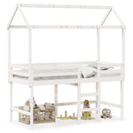 ZNTS Loft Bed with Ladder and Roof without Mattress White 90x200 cm 3282145