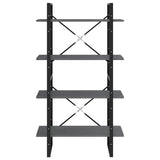 4-Tier Book Cabinet Grey 80x30x140 cm Solid Pine Wood 806464