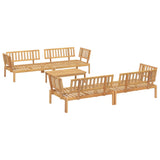 Pallet Sofa Set Natural wood Solid Acacia wood Large Modular 3209318