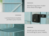 Garden Shed Vertical Utility 3 Shelves Shed Wood Outdoor Garden Tool Storage Unit Storage Cabinet, T3398P315882