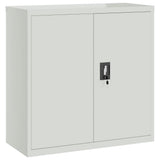 20114 Office Cabinet with 2 Doors Grey 90 cm Steel