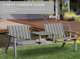 2-Seater Garden Bench Antique Loveseat for Yard, Lawn, Porch, Patio, Steel, Grey T3398P318623