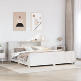 Bed Frame without Mattress White 200x200 cm Solid Wood Pine 3323756