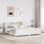 ZNTS Bed Frame without Mattress White 200x200 cm Solid Wood Pine 3323756