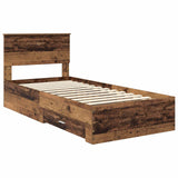 Bed Frame with Headboard Old Wood 90 x 200 cm Engineered Wood 3408324