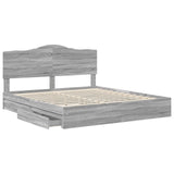 Storage Bed Grey Sonoma 200 x 200 cm Engineered Wood 3413476