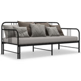 Sofa Bed Frame Black Powder-coated metal 200 x 90 cm mattress size 324752