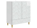 Sideboard High Gloss White 66 x 34.5 x 95 cm Engineered Wood 895129